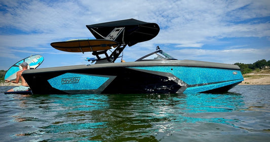 8 person max Wakesurf Boat on Lake Austin