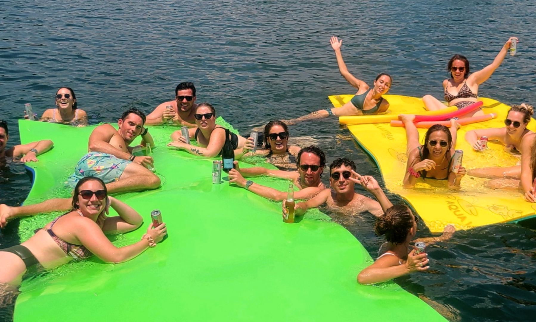28' Double Decker Pontoon Boat with Slide on Lake Travis